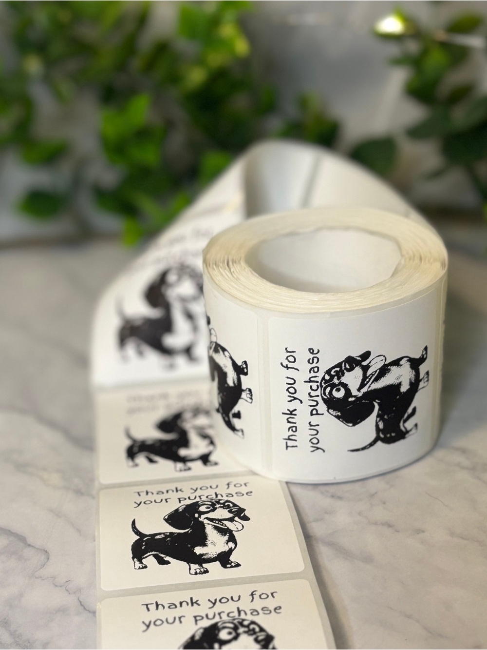 200 Cute Dachshund Thank You Stickers 2x2 | Small Business Packaging Labels - Picture 5 of 5